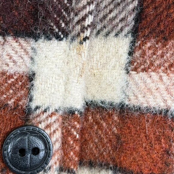 Vintage 60s McGregor Heavy Wool Plaid Shirt Jacket Made In USA Size L - Picture 7 of 10